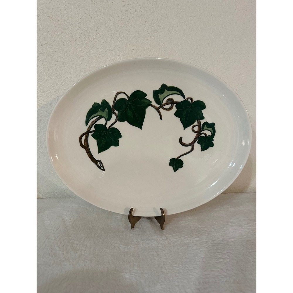 Metlox Poppytrail California Ivy Oval Serving Platter Hand Painted Vintage 12.5"